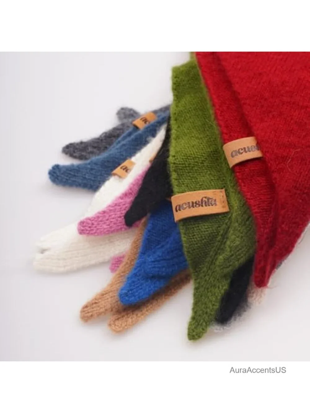100% Merino Wool Triangle Scarf Women Winter Knit Neck Warmer Multi-Way Styling